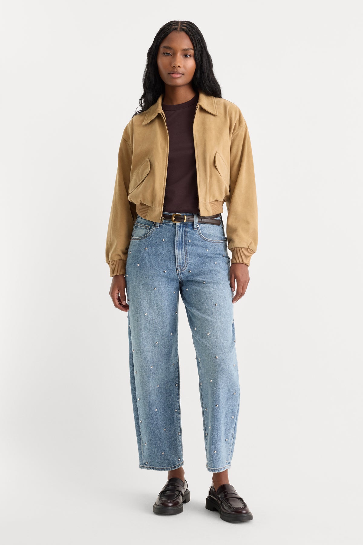 THE SUEDE BOMBER | SAND-1 | GOOD AMERICAN | MODEL_A