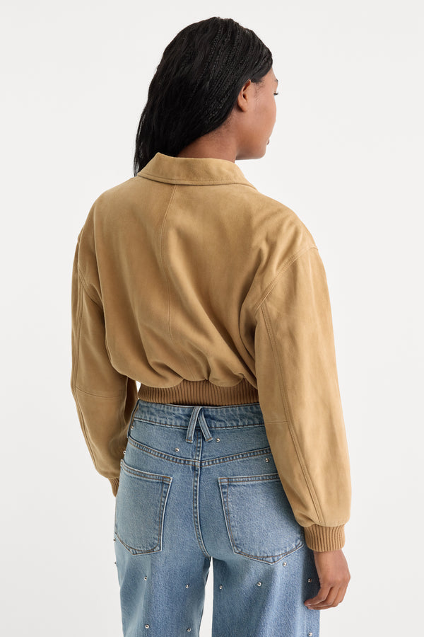 THE SUEDE BOMBER | SAND-6 | GOOD AMERICAN | MODEL_A