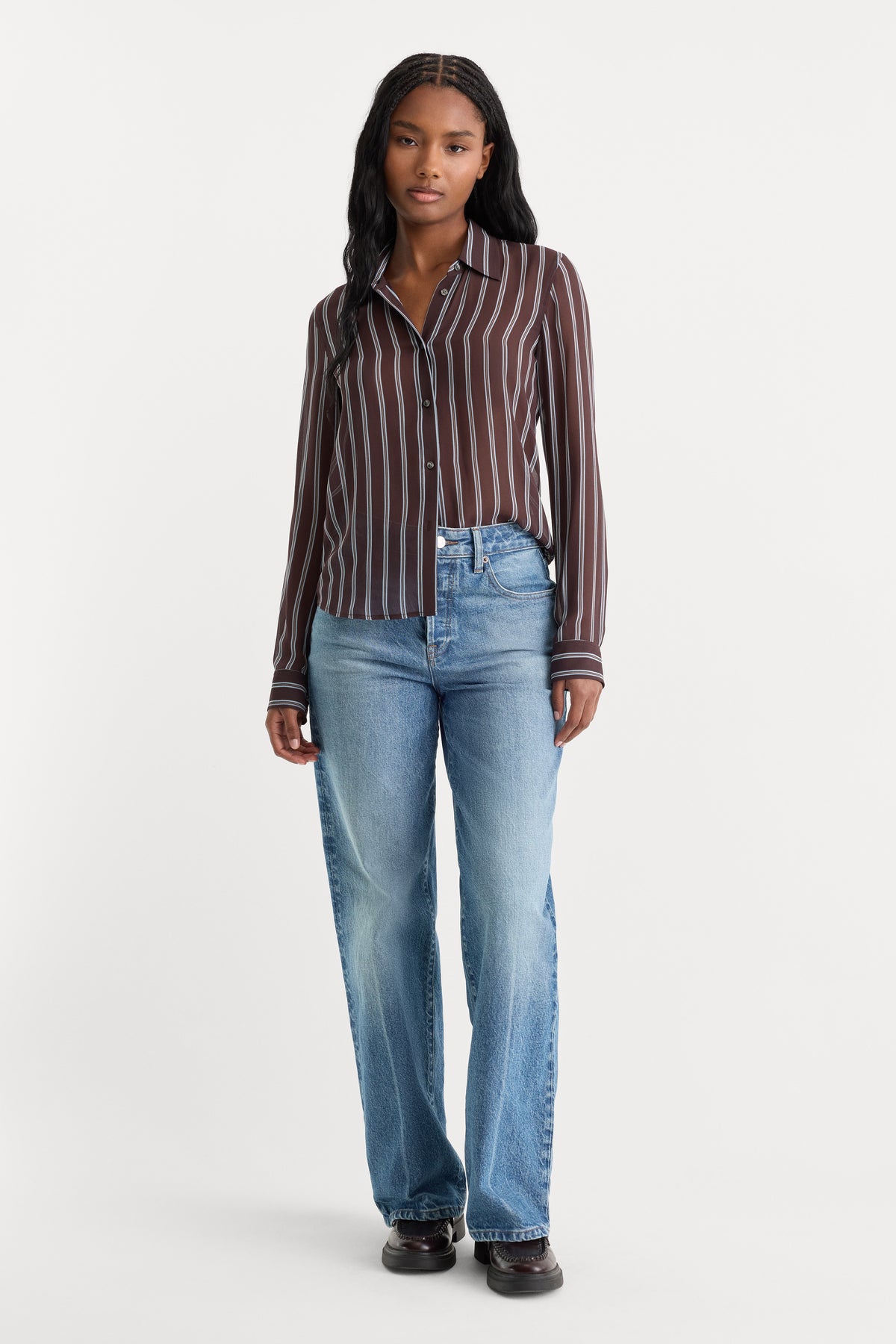 THE SLIM SHIRT | DEEP CHOCOLATE STRIPE