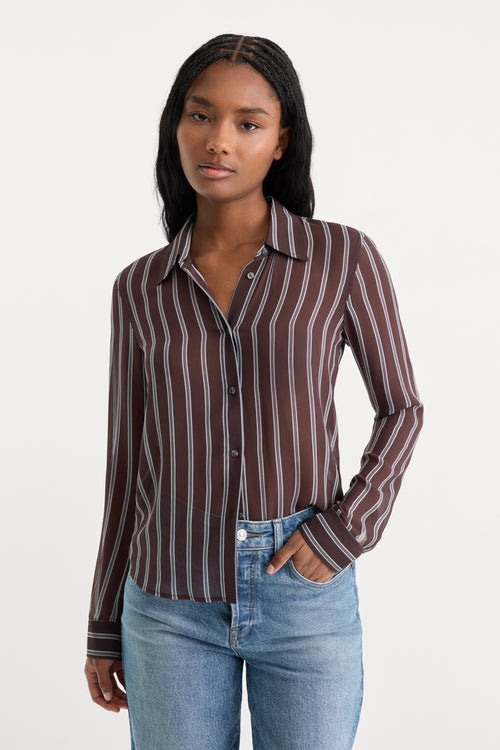 THE SLIM SHIRT | DEEP CHOCOLATE STRIPE