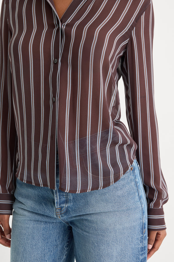 THE SLIM SHIRT | DEEP CHOCOLATE STRIPE