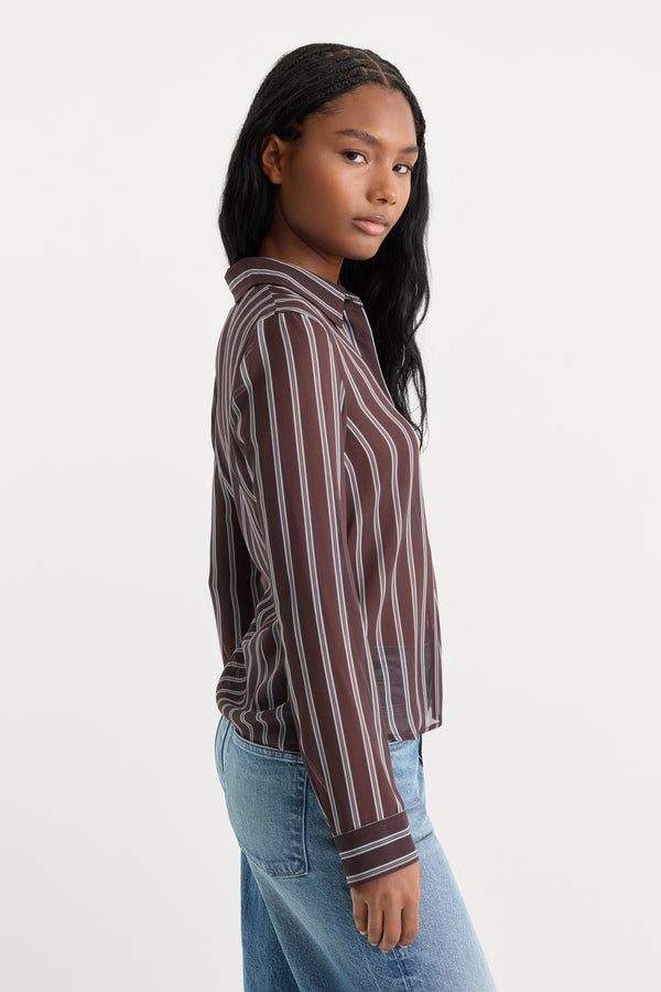 THE SLIM SHIRT | DEEP CHOCOLATE STRIPE