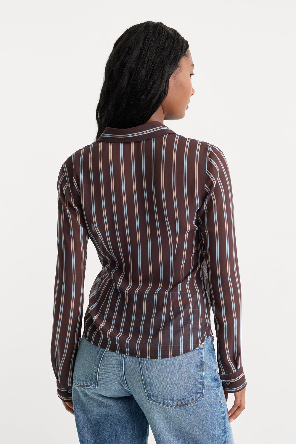 THE SLIM SHIRT | DEEP CHOCOLATE STRIPE – GOOD AMERICAN