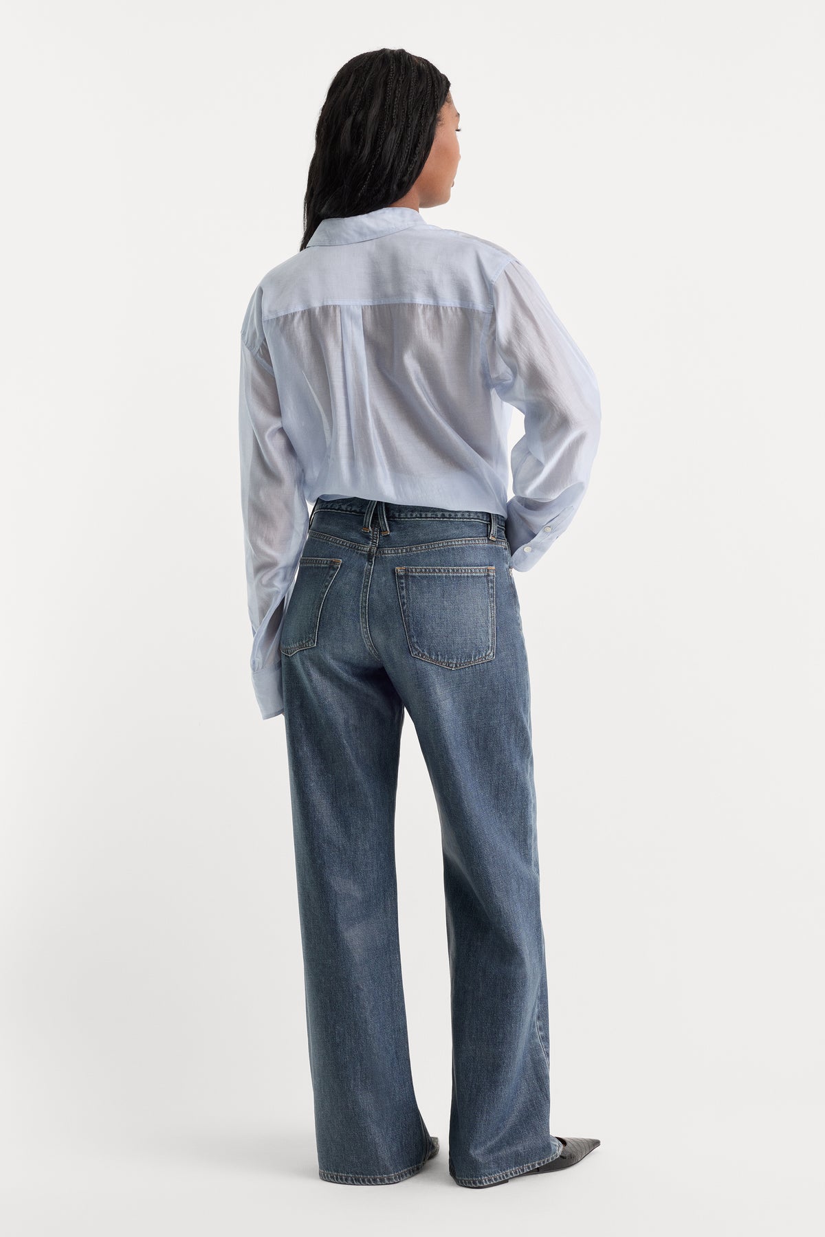 COATED VINTAGE LOW SLUNG BAGGY JEANS | LAINE-5 | GOOD AMERICAN | MODEL_A