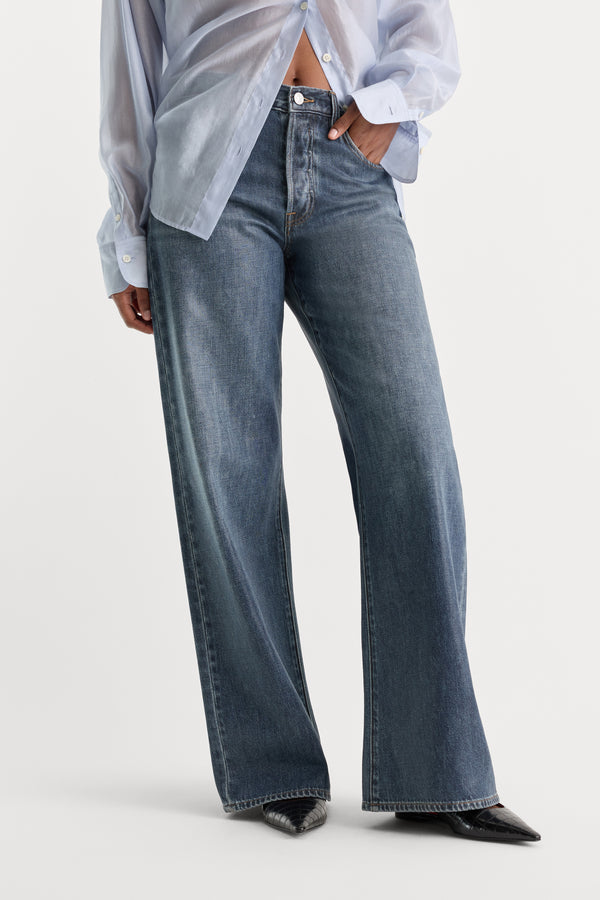 COATED VINTAGE LOW SLUNG BAGGY JEANS | LAINE-4 | GOOD AMERICAN | MODEL_A
