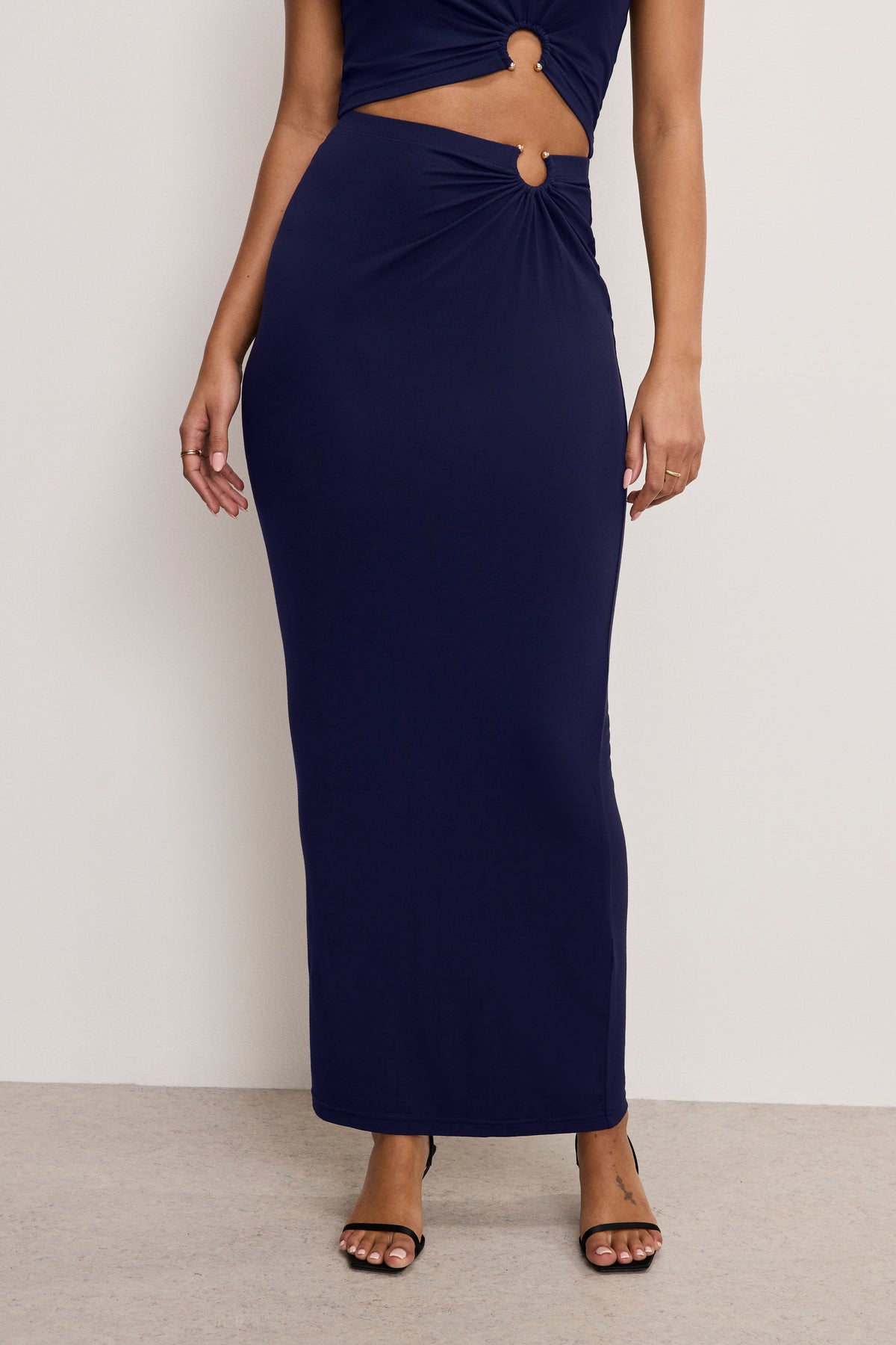 STRETCH JERSEY MAXI SKIRT | HORIZON INK-2 | GOOD AMERICAN | MODEL_A