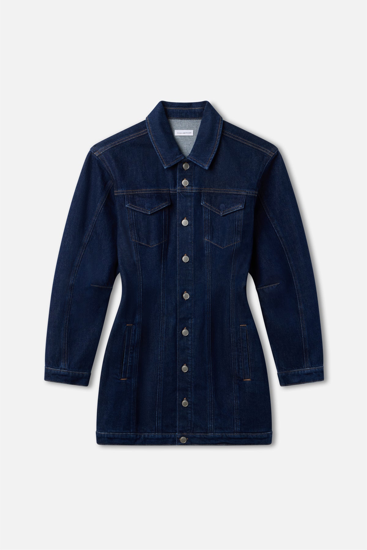 BARREL LONG SLEEVE MINI DRESS | INDIGO982