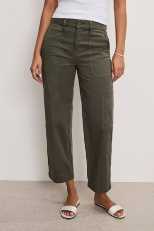 CARGO CROPPED TWILL PANTS | FATIGUE001