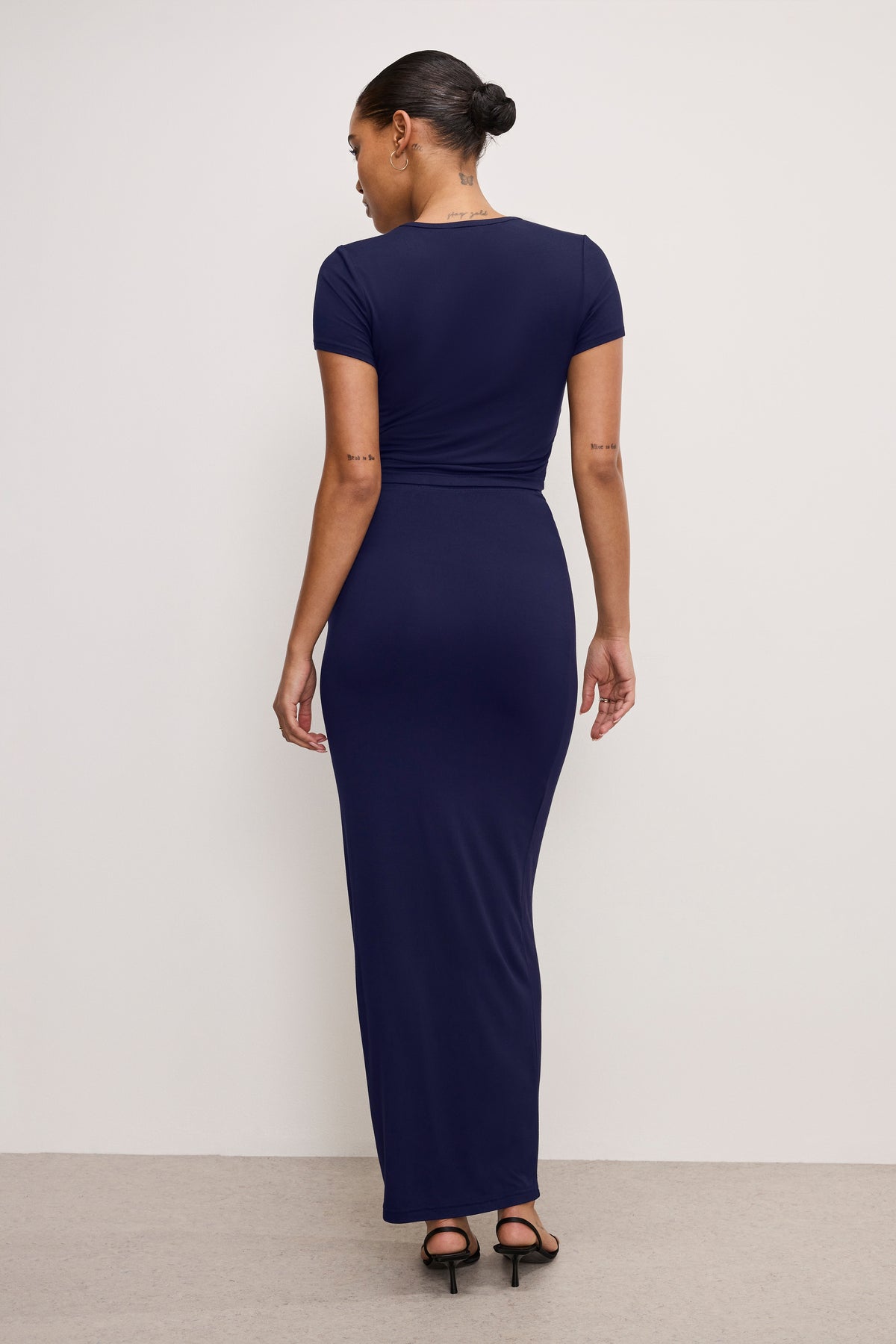 STRETCH JERSEY MAXI SKIRT | HORIZON INK-4 | GOOD AMERICAN | MODEL_A