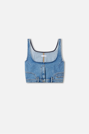 REWORKED DENIM VEST | INDIGO1083