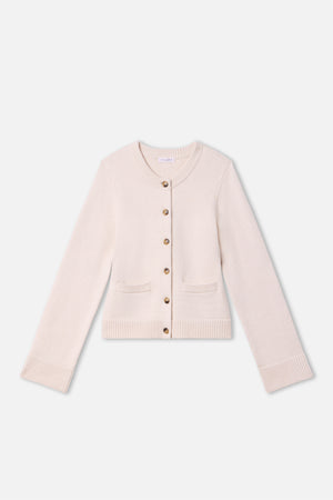 BUTTON FRONT KNIT CARDIGAN | VANILLA001