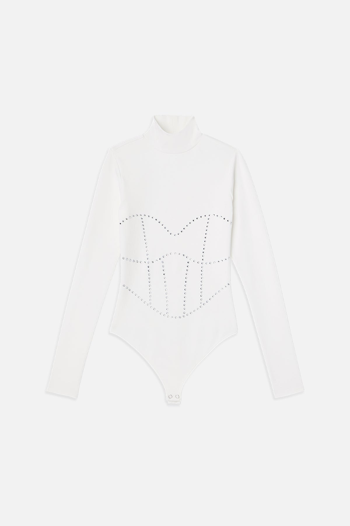 DOLLY CRYSTAL CORSET BODYSUIT | WHITE001