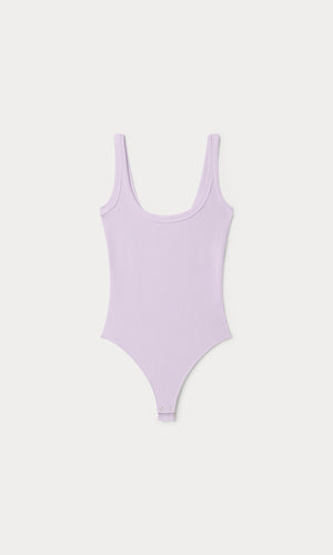 MODAL RIB TANK BODYSUIT | LIGHT LILAC