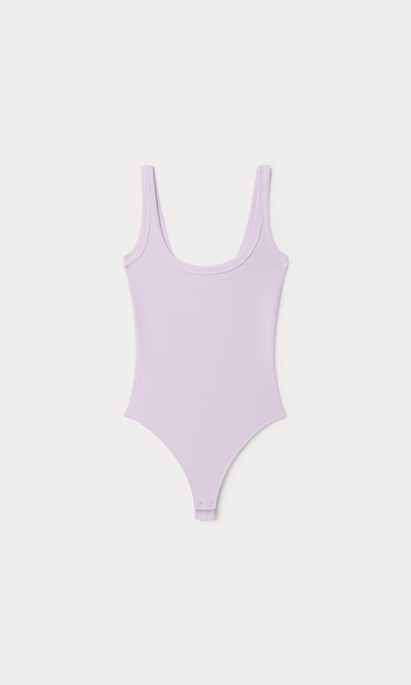 MODAL RIB TANK BODYSUIT | LIGHT LILAC