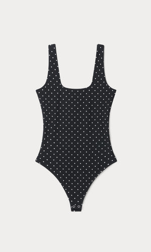 THE WEIGHTLESS SCULPTING MODERN TANK BODYSUIT | MINI DOT BLACK