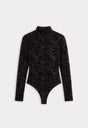THE MESH TURTLENECK BODYSUIT | BLACK ZEBRA-7 | GOOD AMERICAN | FLAT