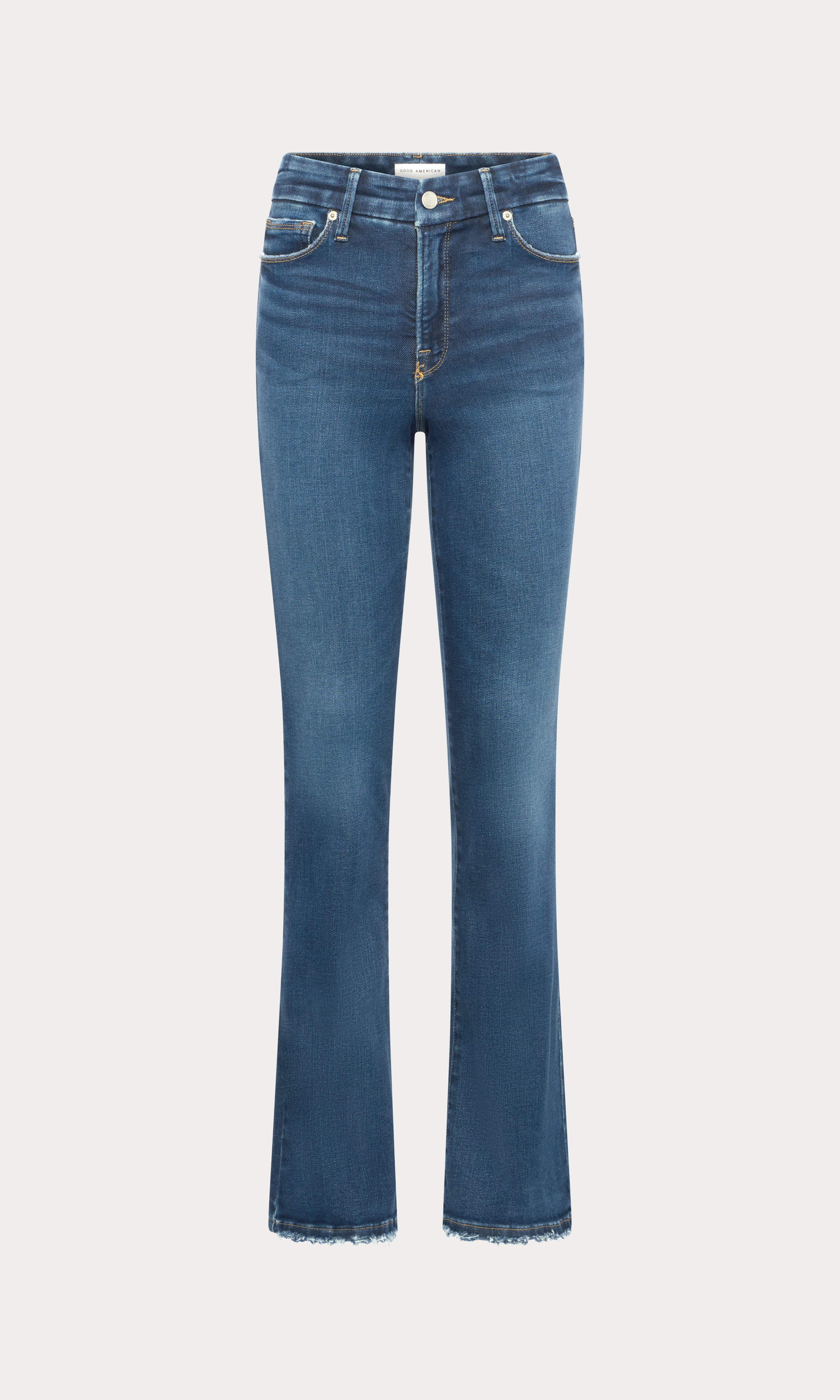 POWER STRETCH PULL-ON FLARE JEANS | INDIGO491 – GOOD AMERICAN