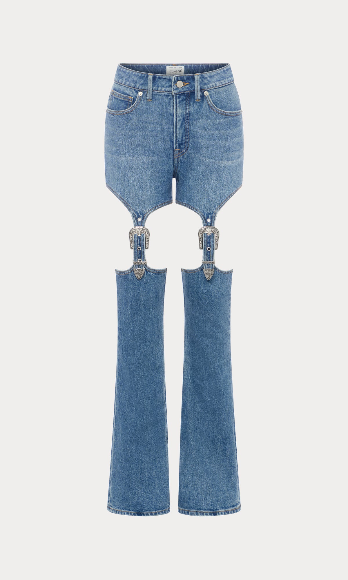 DOLLY JOLEANS BOOTCUT HIGH RISE JEANS | INDIGO1200-8 | GOOD AMERICAN | MODEL_A