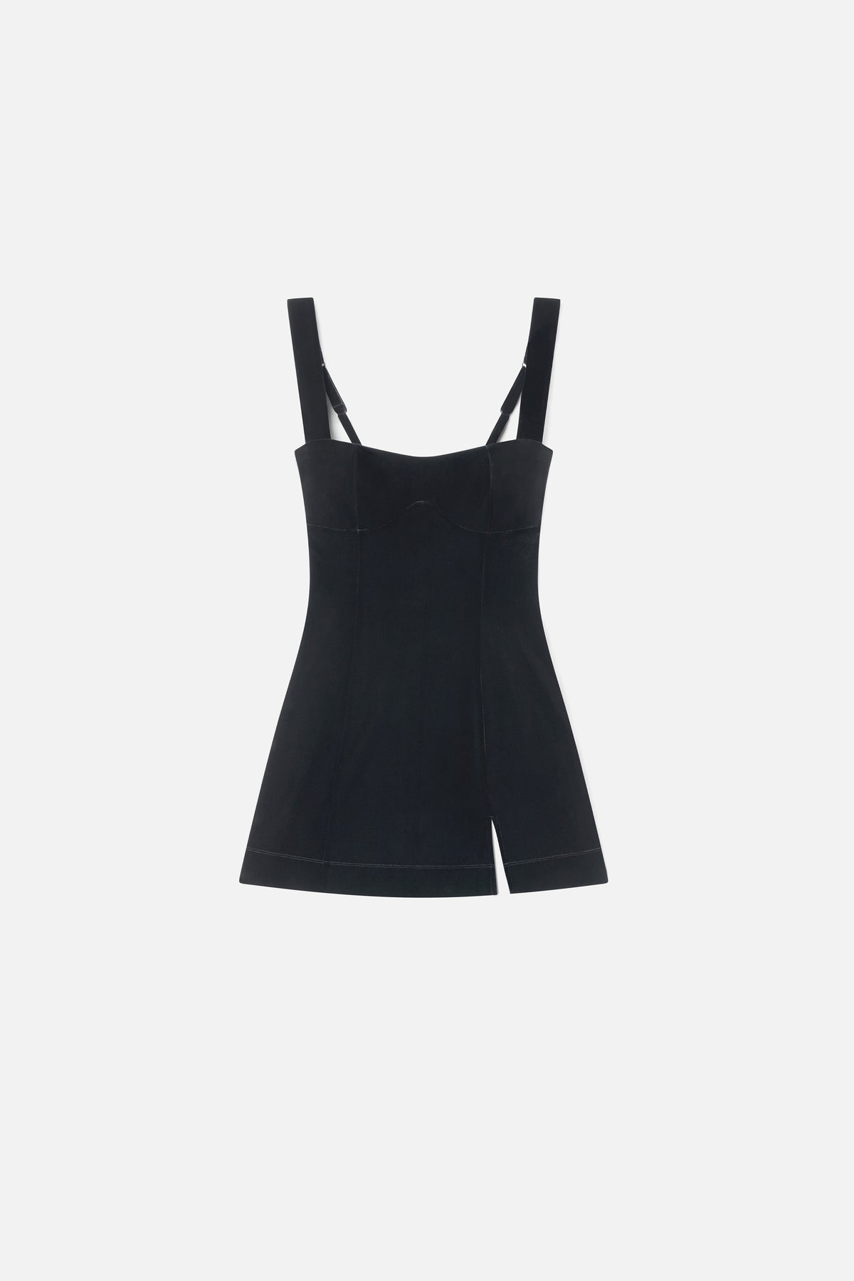 VELVET MINI DRESS | BLACK001-5 | GOOD AMERICAN | MODEL_A