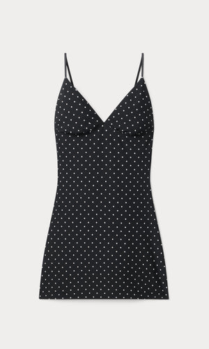 THE WEIGHTLESS SCULPTING MINI DRESS | MINI DOT BLACK
