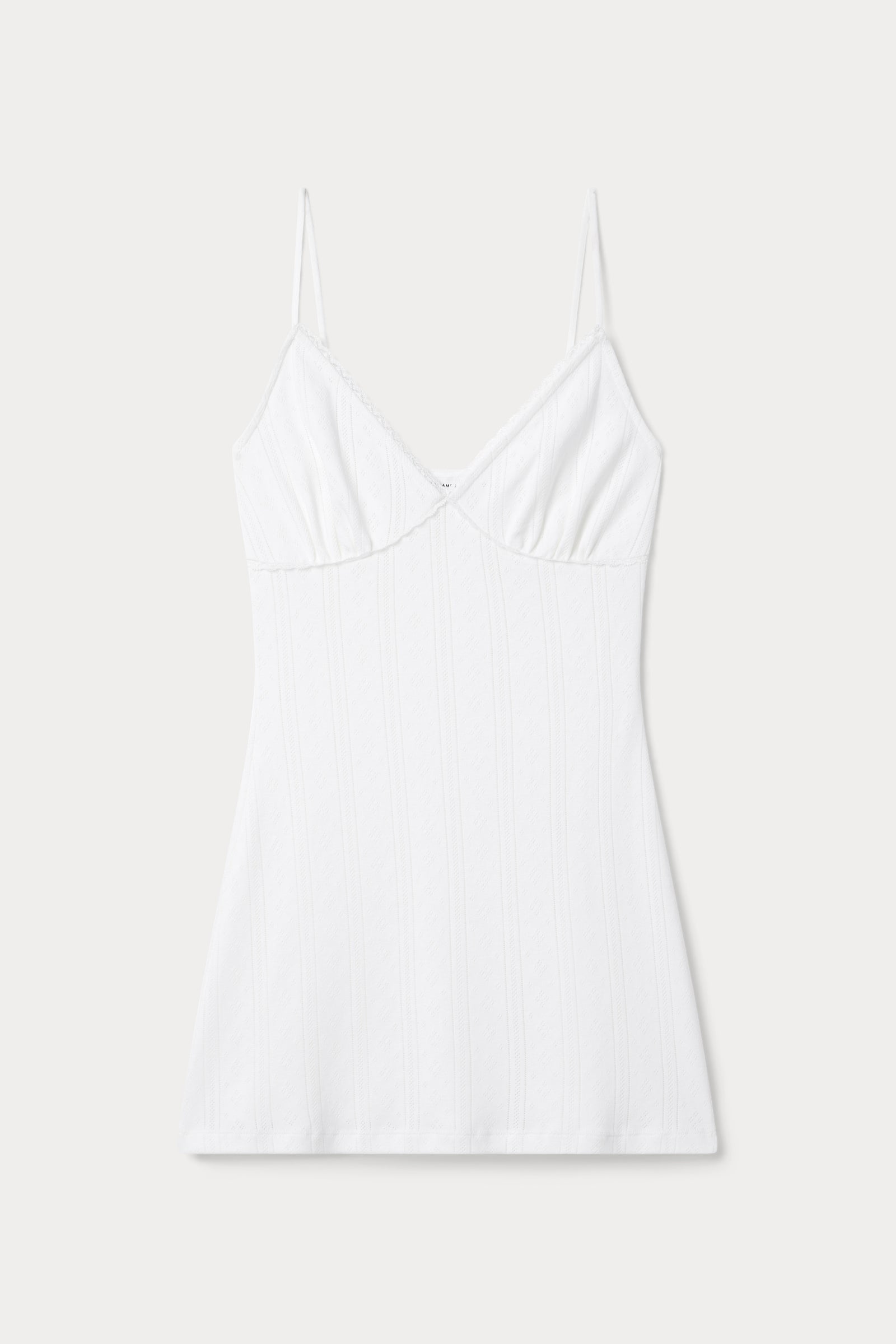 THE POINTELLE MINI DRESS | WHITE001