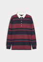 THE KNIT RUGBY MINI DRESS | NAVY BERRY CLUB STRIPE-4 | GOOD AMERICAN | MODEL
