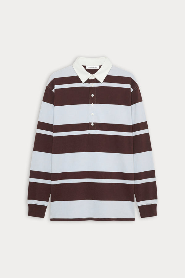 THE KNIT RUGBY MINI DRESS | SKY MOCHA CLUB STRIPE