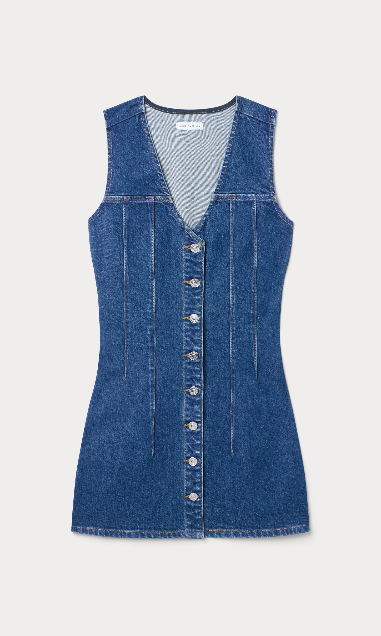 THE DENIM V NECK DRESS | INDIGO1265