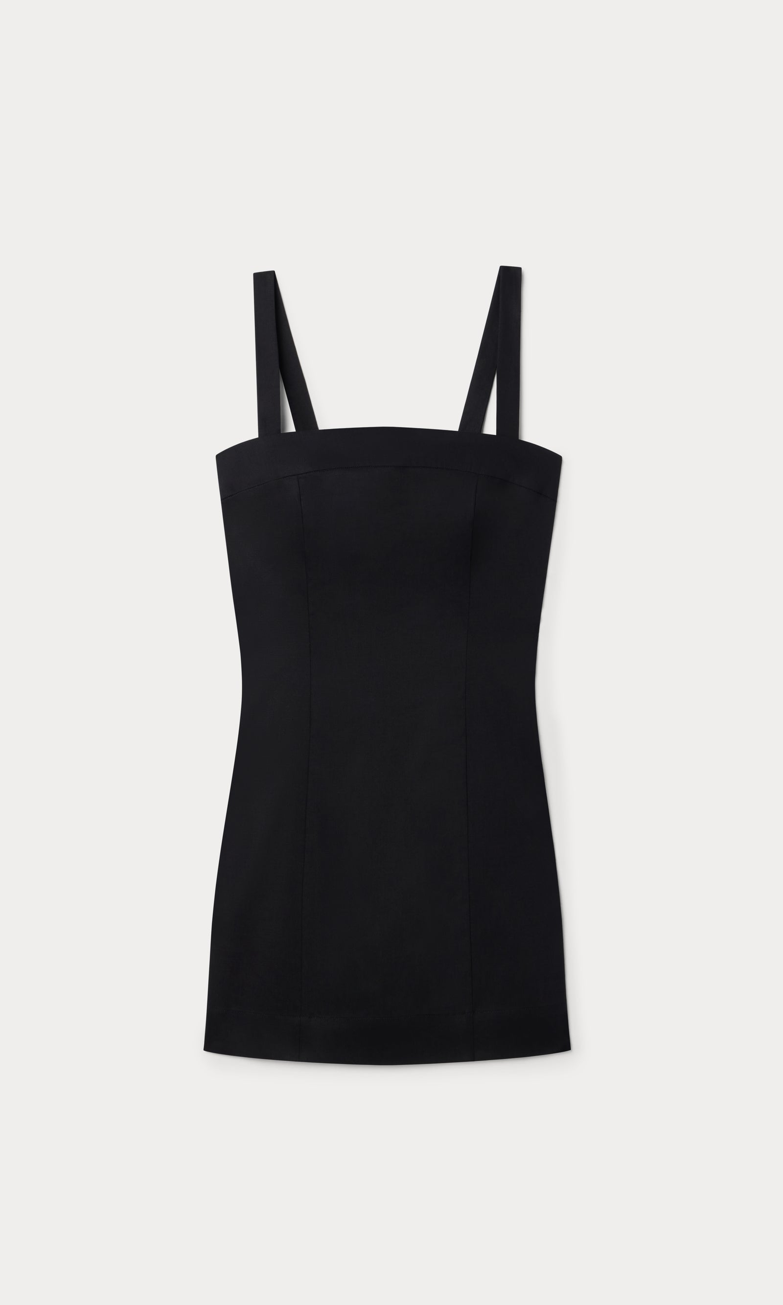 THE STRUCTURED LINEN MINI DRESS | BLACK