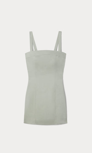 THE STRUCTURED LINEN MINI DRESS | MOSSWELL