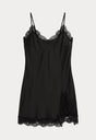THE SATIN LACE SLIP DRESS | BLACK001-6 | GOOD AMERICAN | FLAT