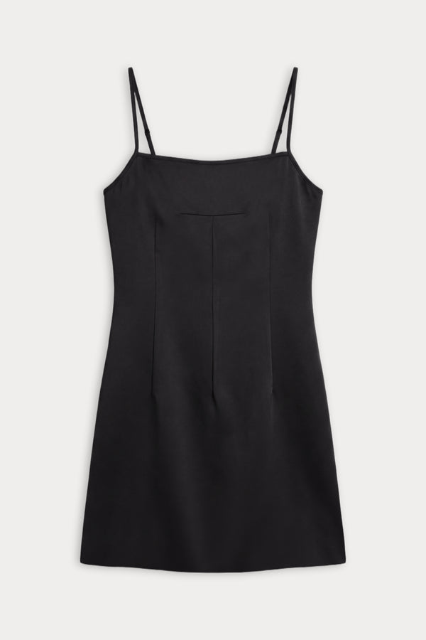 THE FLUID SATIN DRESS | BLACK001-5 | GOOD AMERICAN | FLAT