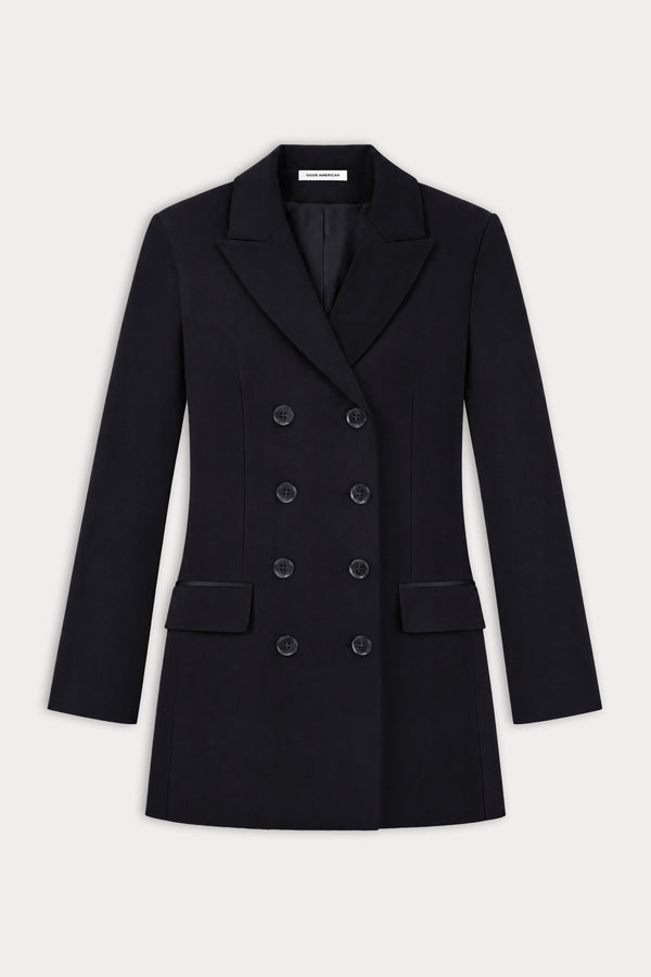 THE DOUBLE BREASTED SUITING DRESS | BLACK001-5 | GOOD AMERICAN | FLAT