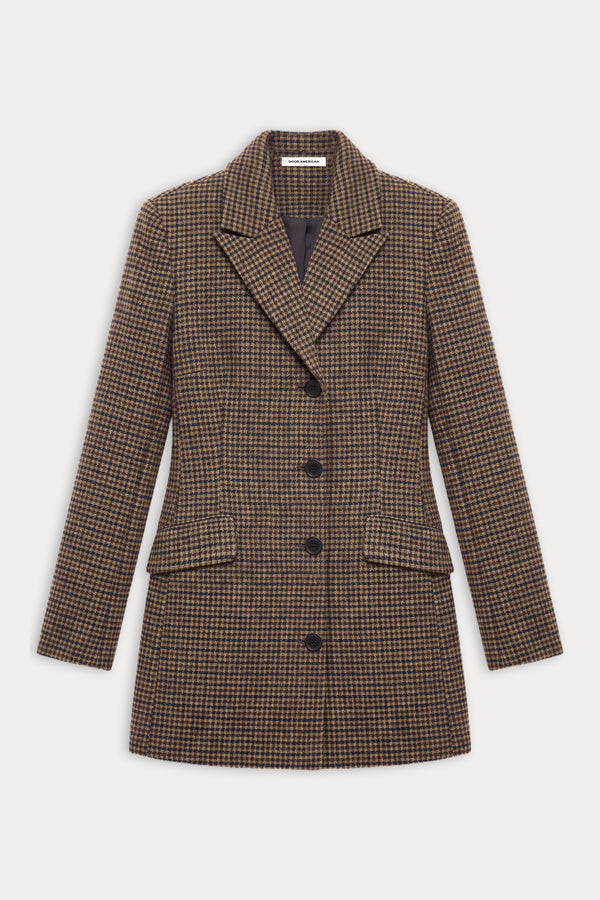 THE HOURGLASS SUITING DRESS | BROWN MINI HOUNDSTOOTH-5 | GOOD AMERICAN | FLAT