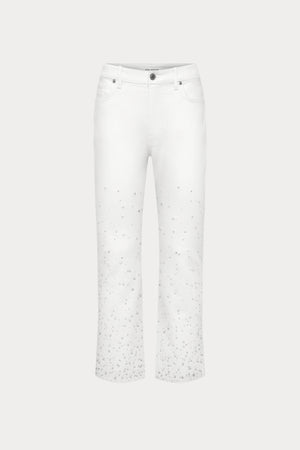 GOOD ICON STRAIGHT ANKLE PEARL JEANS | WHITE001