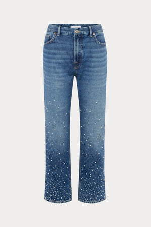 GOOD ICON STRAIGHT ANKLE PEARL JEANS | INDIGO1186