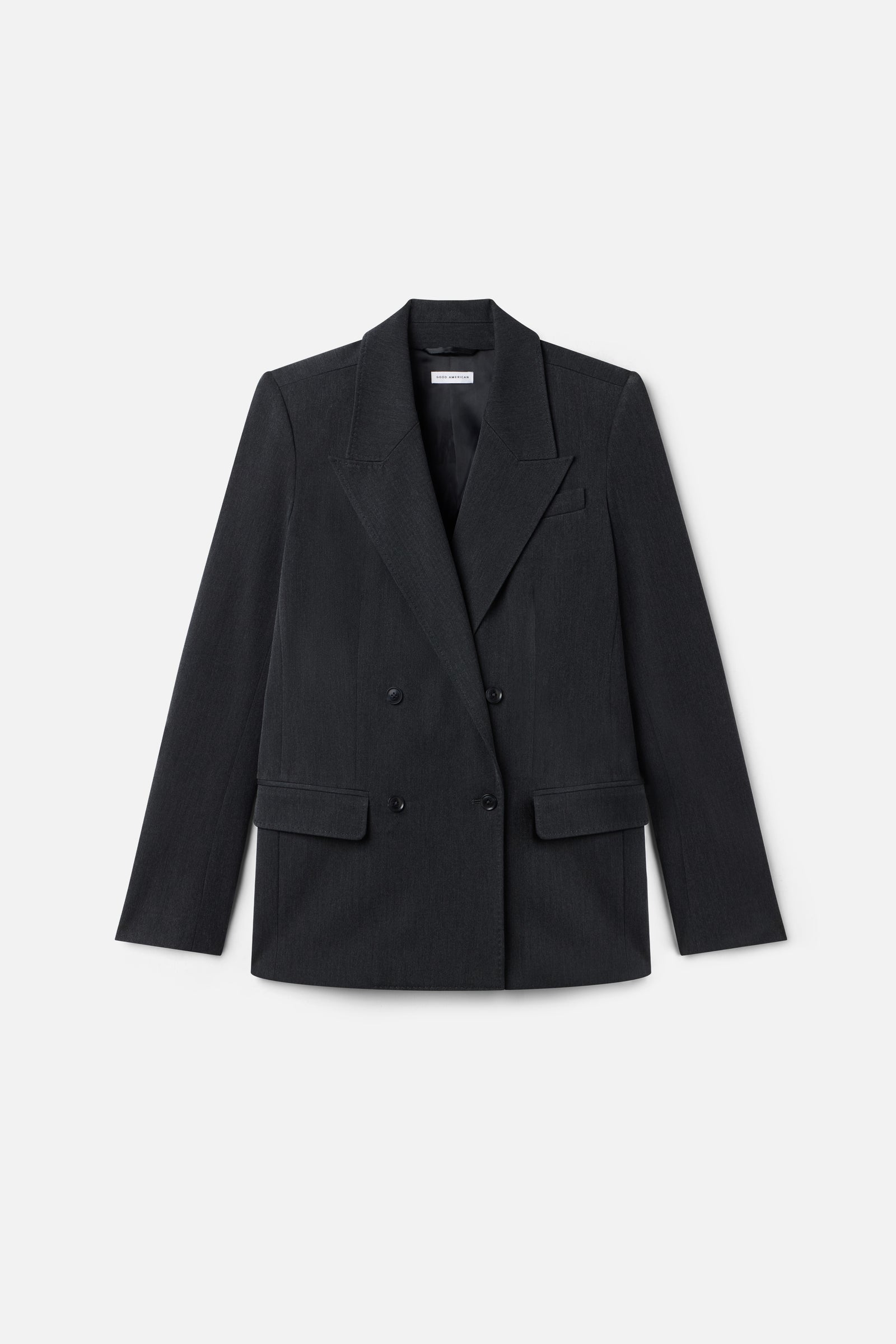 ESSENTIAL SUITING OVERSIZED DOUBLE BREASTED BLAZER | DARK HEATHER GRAY
