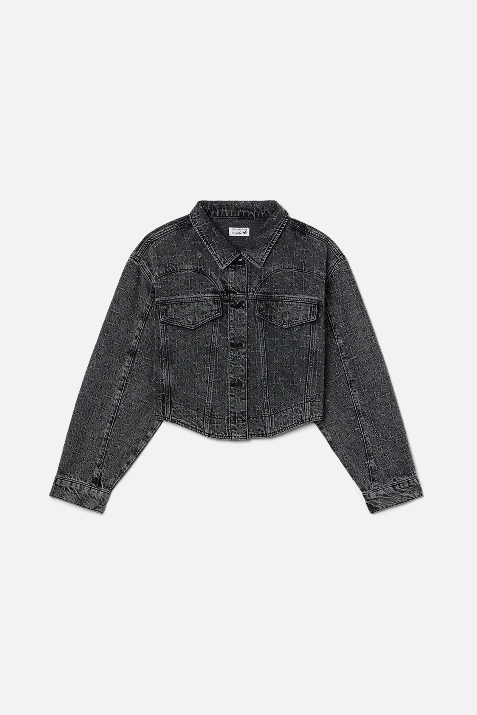 DOLLY CRYSTAL DENIM JACKET | BLACK415