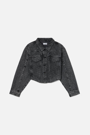 DOLLY CRYSTAL DENIM JACKET | BLACK415