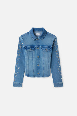 DOLLY CRYSTAL FITTED JACKET | INDIGO1089
