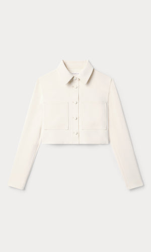 LUXE SUITING CROPPED JACKET | SOFT SHELL