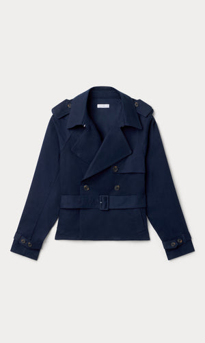 THE CROPPED TRENCH JACKET | NEW NAVY002