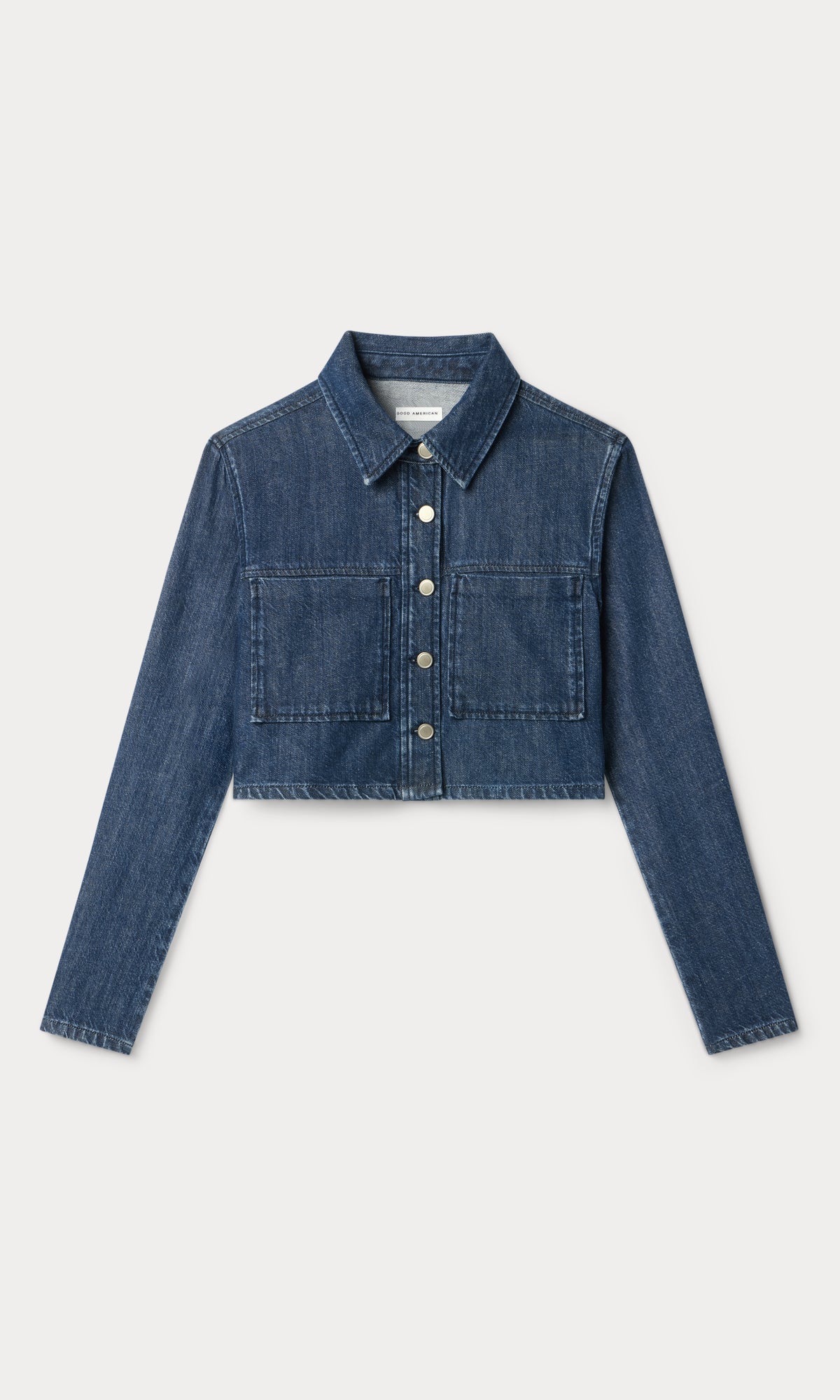 DENIM CROPPED JACKET | INDIGO1187-7 | GOOD AMERICAN | MODEL_A
