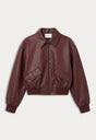 THE BETTER THAN LEATHER BOMBER JACKET | BERRY NOIR-5 | GOOD AMERICAN | MODEL