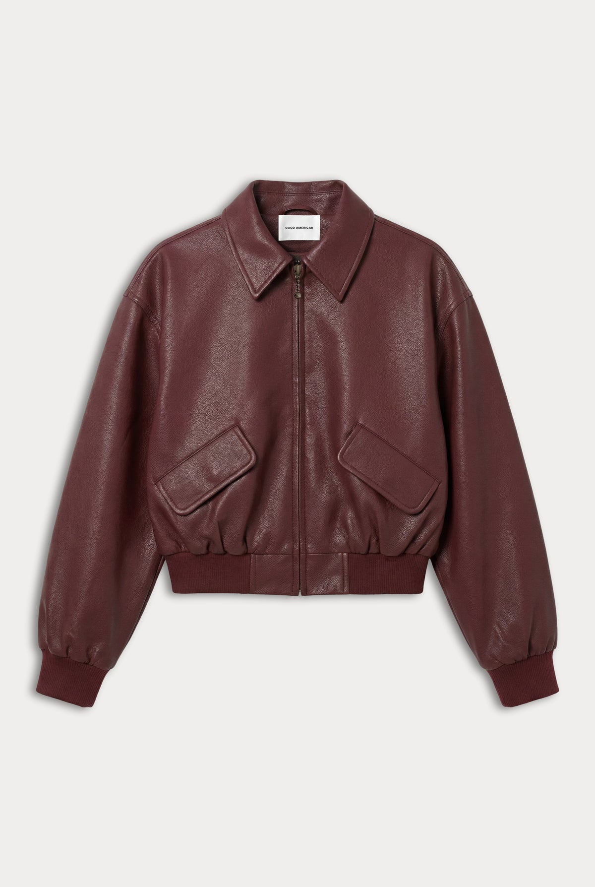 THE BETTER THAN LEATHER BOMBER JACKET | BERRY NOIR-9 | GOOD AMERICAN | MODEL_A