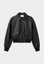 THE BETTER THAN LEATHER BOMBER JACKET | BLACK001-5 | GOOD AMERICAN | FLAT