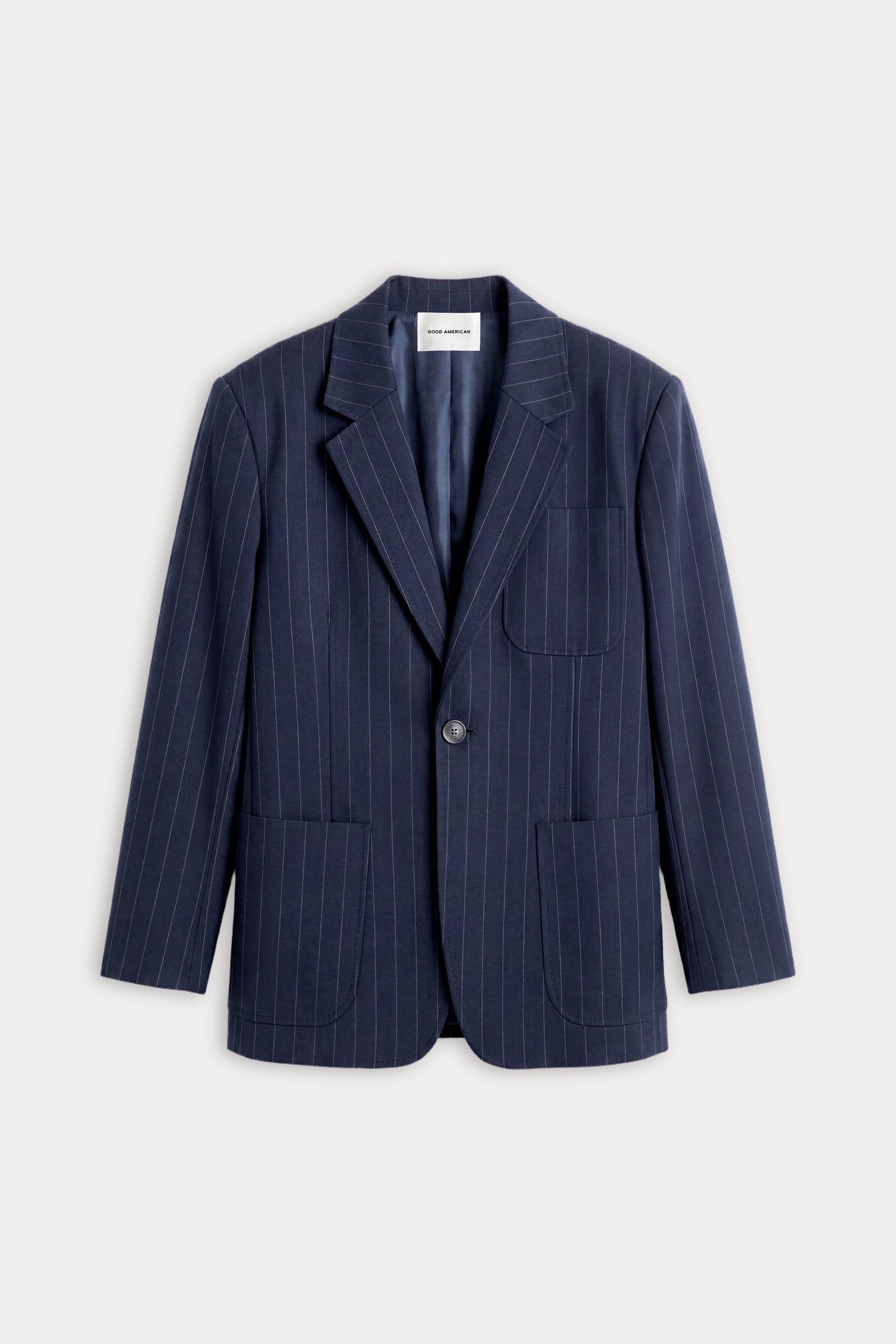 THE OVERSIZED BLAZER | NAVY PINSTRIPE
