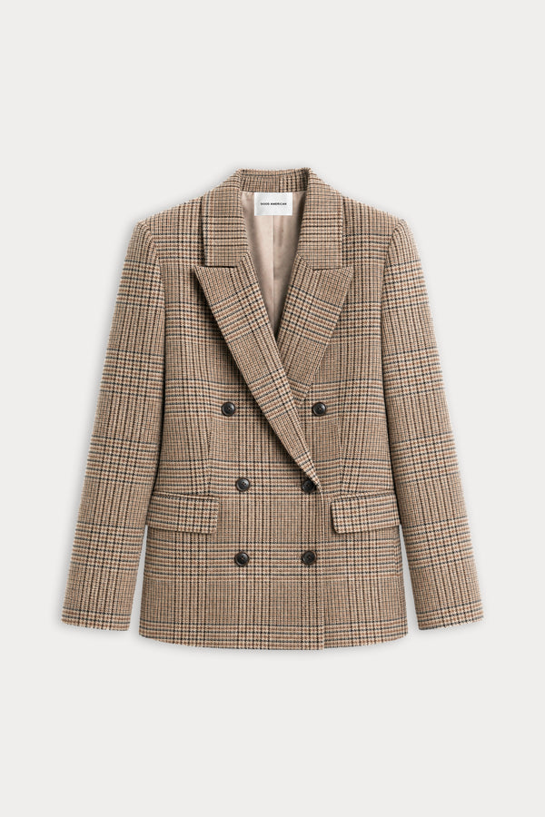 THE DOUBLE BREASTED BLAZER | BROWN PLAID