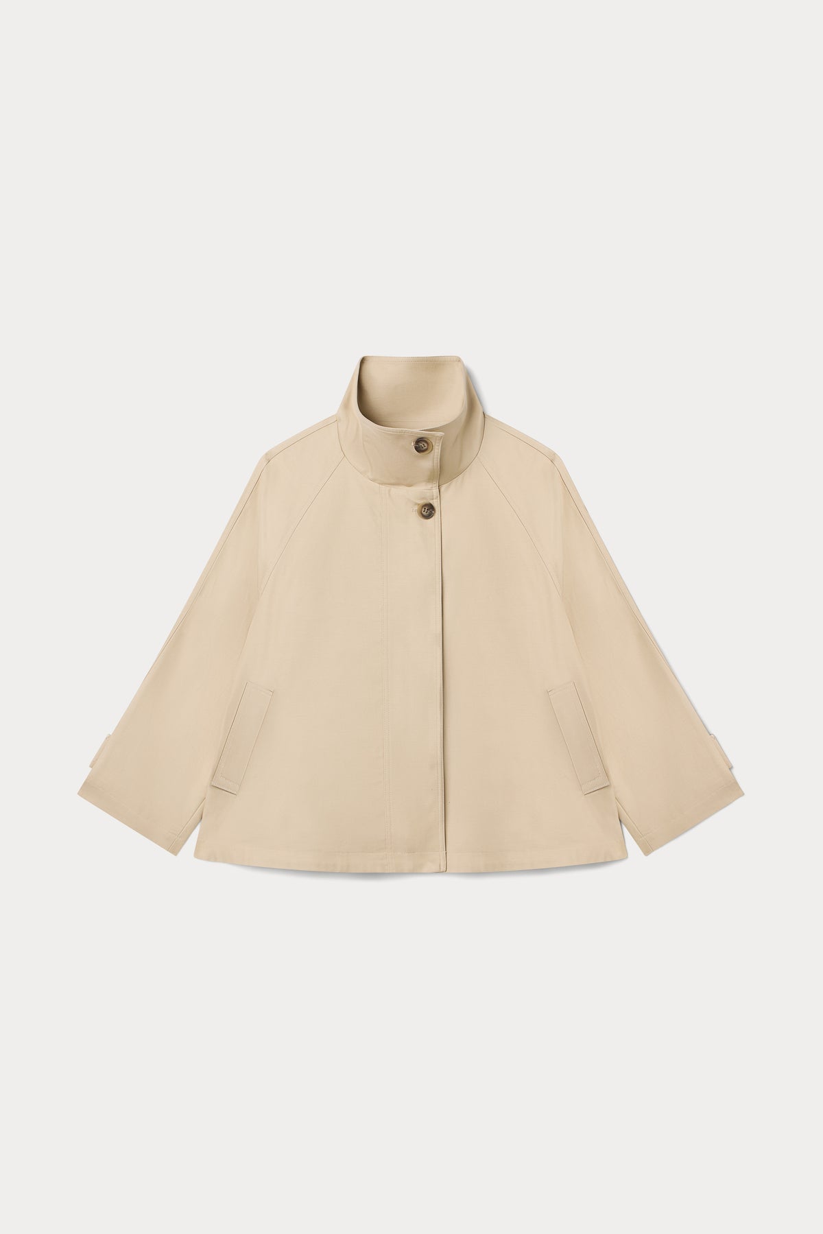 THE FUNNEL NECK TRENCH | LIGHT TAUPE