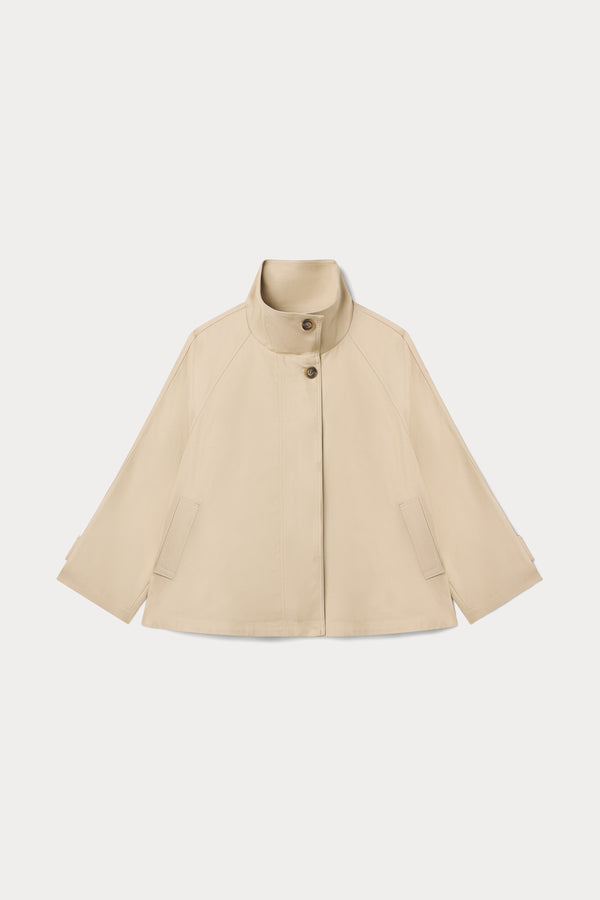 THE FUNNEL NECK TRENCH | LIGHT TAUPE